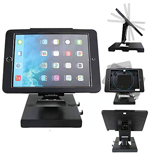CarrieCathy Desktop Wall Mount Anti-Theft Security Kiosk POS Stand Holder Enclosure for 10.2  2022 iPad 8th Gen 2019 iPad 7th Gen, Flip & 360° Swivel Design