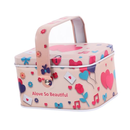 SOPOTUTU 可愛いデザインの手提げブリキ箱 お菓子 ウェディング にもな 容器 フィルム密封で新鮮さを保 なカーデザインで楽しい雰囲気を演出