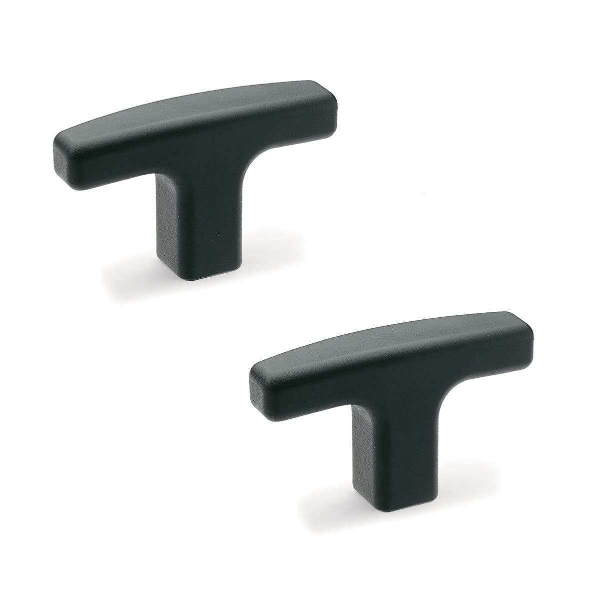 Ganter Normelemente T-Handles, Furniture Handles, Cabinet Handles, Drawer Handles, GN 563-80-M10, Plastic, Handle 80 mm, Thread M10, Pack of 2