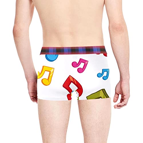Men's Breathable Trunks Underwear Personalized Boxer Brief Colorful Music Notes Theme Multicolor #TOP2