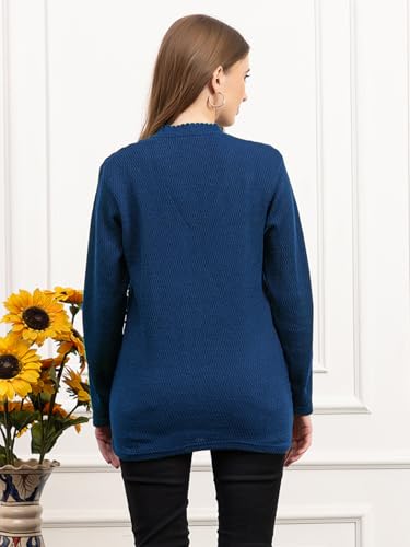 Image of Women's Winter Woolen Cardigan | Full Sleeve Textured Buttoned Sweater for Women | Soft Wool V-Neck Warm Knitted Outerwear for Office & Casual Wear