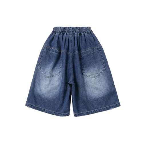 Pantalones cortos vaqueros cargo para niños con diseño holgado informal