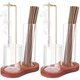 Incense Holder for Sticks, 2 in 1 Incense Stick Holder for Sticks with Glass Ash Catcher,Anti-Ash Flying No Mess Incense Burner，for Yoga Spa Meditation Home Decor(2 Pack)