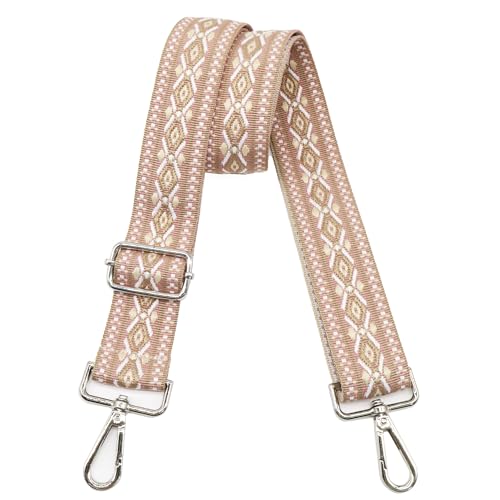 Image of LEMEDE Purse Strap Adjustable Replacement Crossbody Bag Straps Retro Jacquard Embroidery Shoulder Straps for Shoulder Bag