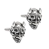 Material: Latón F Fityle Gemelos para Hombre Punk Rock Gemelos De Calavera 3D Gemelos para Regalo De Boda para Hombre