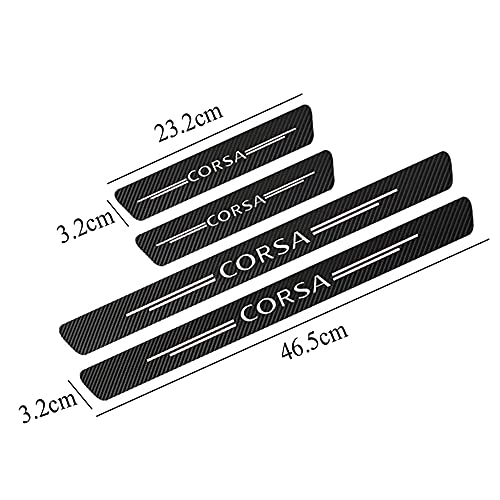 COJJ 4 Stücke Auto Einstiegsleisten Türschweller, für Opel Corsa D A B C E F OPC Accessories 2021 2020 2019 2018 2017 Kohlefaser Türschweller Aufkleber Anti-Kratz-Schutzstreifen