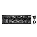 Septpenta Left Handed Keyboard, 109 Keys Ergonomic Left Handed Keyboard for Business/Accounting, Micro USB Port Left Hand Number Pad, for Home Office