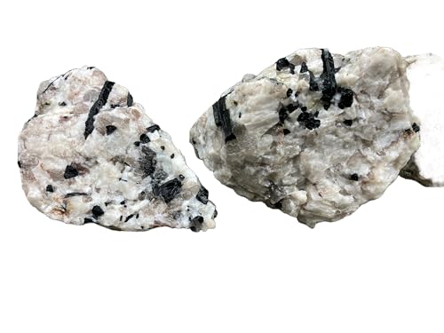 Image of Natural Black Tourmaline in Quartz Decorative Rock - Rare Natural Stone for Aquarium, Terrarium, Turtle Tank & Home Decor (2.7Kg)