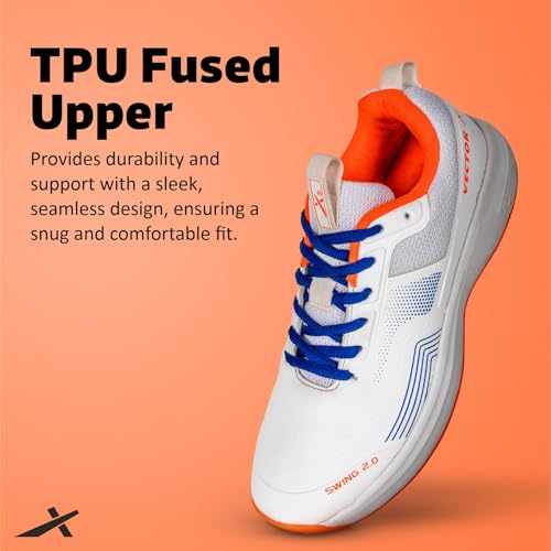 Vector X Swing 2.0 Cricket Shoes for Men & Boys Sports Shoes Lightweight Upper with TPU Fusing, EVA Midsole with Rubber Oustole Cricket Practice/Professional