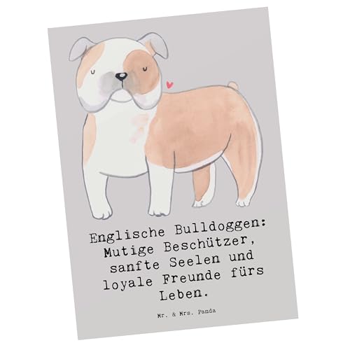 Mr. & Mrs. Panda Grußkarte Englische Bulldogge - Geschenk, Hunderasse, mutige Beschützer, Postkarte, Hund, Bulldoggen, Postkarten, Familienhund, Bulldoggenliebe, Hundehalter, bildkarte, Hunderassen