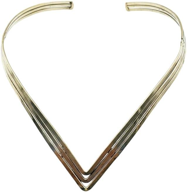 Stylish Jewellery For Women - Gold V shape 3 Layer Hard Necklace For Women And Girls