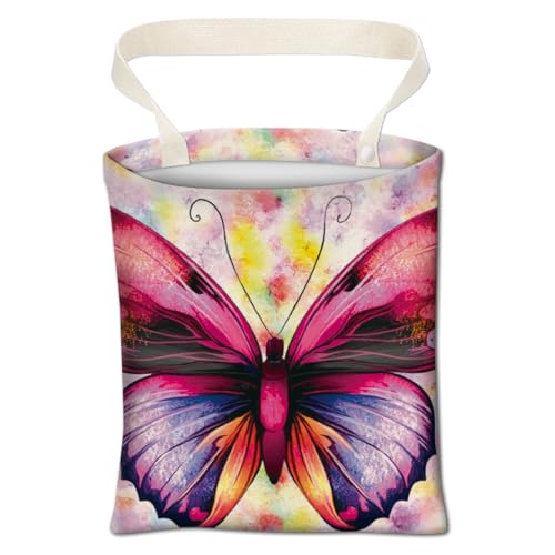 Image of Car Trash Can, Cute Car Trash Bag, Hanging Car Organizer and Storage Bag, Trash Bin for Car Accessories, Vehicle, Travelling, Camping Cute Purple Butterfly