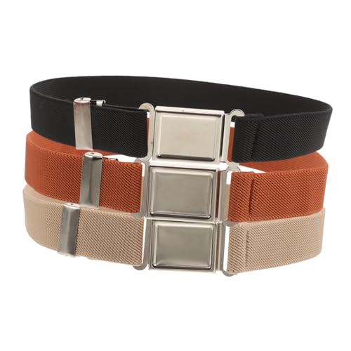 3Pcs Adjustable Belts with Buckle Comfortable Elastic Waist Belt for Boys for School Uniforms and Everyday Wear