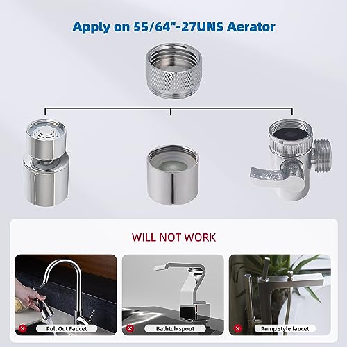 iFealClear 18 Pcs Brass Faucet Adapter Kit, Kitchen Sink Aerator Adapters with 4 Pcs Removal Wrench Tools, Male Female Connectors for Faucet with Removable Aerators to Water Filter, Garden Hose, Rv