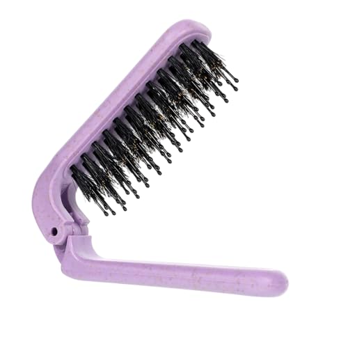 Travel Folding Hair Brush, Foldable Hair Brushes Travel Brush for Women Pocket Brushes, Small Boar Bristle Hair-Brush, Compact Hairbrush Pocket Size Detangler Foldable-Brush for Any Hairstyles