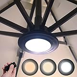 Happetite Rechargeable Battery Operated Patio Cantilever Umbrella Lights with 3 Brightness Modes, 3 Colors Warm Neutral Cold, for Outdoor & Garden
