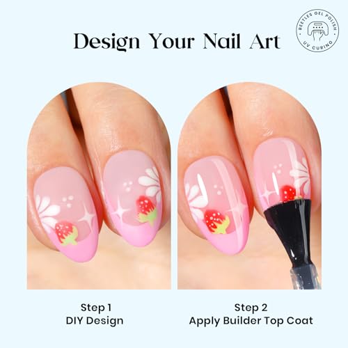 Image of Beetles X Press Summer Nails Kit: Short Almond French Tip Press On Nails Kit With 7 Colors 224Pcs Rainbow Nail Tips Nail Glue & Builder Top Coat Mini UV Light, All-in-One DIY Gift For Women 16 Sizes
