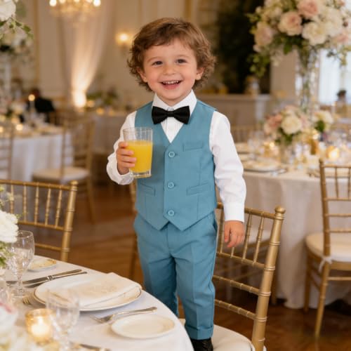Image of Baby Boys Clothes Suits Toddler Formal Gentleman Wedding Outfit Dress 4Pcs Infant Suit Sets