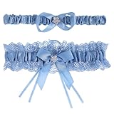 2 Stück Blau Strumpfband für Braut,Strumpfband Hochzeit mit Blau Spitze,Brautstrumpfband,Hochzeit-Strumpfband,Bandelettes,Geschenk für Braut,Party,Engagement