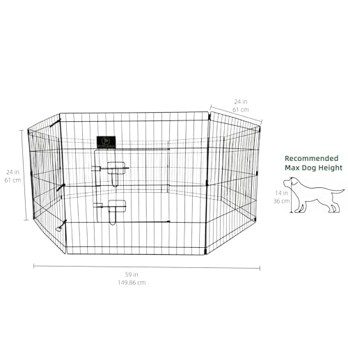 Image of PJYuCien Puppy Playpen with Bottom Pad and Door, 8 Panels 24 inch H, Gray | 24 inchW, Dual-function Pad, For Small Pets, Foldable Octagonal Pen, Versatile, Indoor & Outdoor, Backyard, Protects Floors