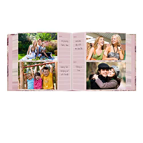 Álbum de fotos Pioneer Photo Albums, diseño con cinta rosa, 200 bolsillos para fotos de 10x15 cm, tela y papel, estilo jardín miniatura 3