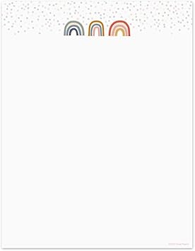 Modern Rainbow Letterhead / 50 Sheets / 8.5" x 11" Pastel Rainbow Themed Paper/All Occasion Baby Shower Birthday Decorative Stationery