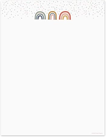 Modern Rainbow Letterhead / 50 Sheets / 8.5" x 11" Pastel Rainbow Themed Paper/All Occasion Baby Shower Birthday Decorative Stationery