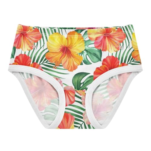 Joisal Vibrant Tropical Hibiscus Flowers Toddler Girls Underwear 2t Cotton Panties Little Girl Fun Print Briefs Girls Undies