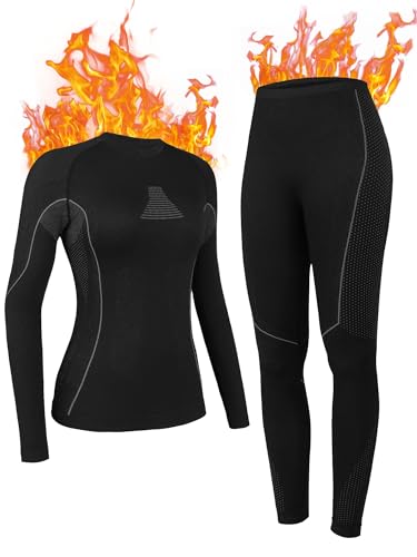 ATTRACO Women Long John Thermal Underwear Set Skiing Base Layer