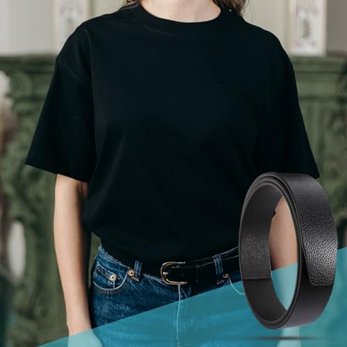 Garneck Men's Leather Ratchet Belt Replacement Strap - Pattern - Versatile Leather Belt Strap for Women and Men No Buckle Design for Everyday Use and Stylish Outfits4