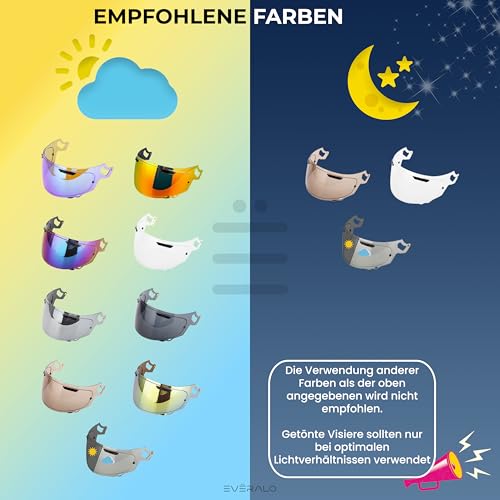 Everalo Kompatibel mit Arai Rx7v Visier - Vas v - Chaser X - Rx7x - Quantum X - Quantic - Signet X - Defiant X - Concept X - Profile V - Qv Pro Vas - Helmvisier Pinlock Ready (Photochromatic)
