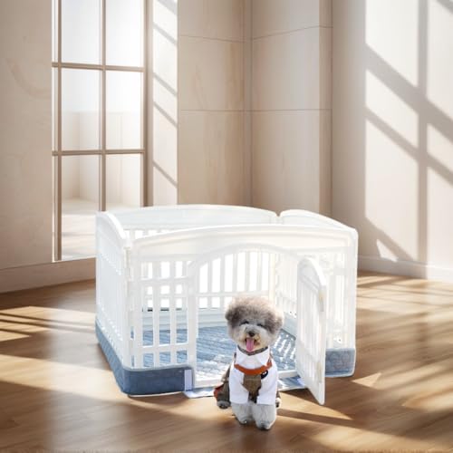 Dog Playpen Bottom Pad Mat for 36" 4-Panel Playpens - Scratch & Chew-Resistant Puppy Pen Floor Mat with Hook & Loop Fasteners, Waterproof & Leakproof, Non-Slip (Gray) (Playpen Not Included) - Image 6