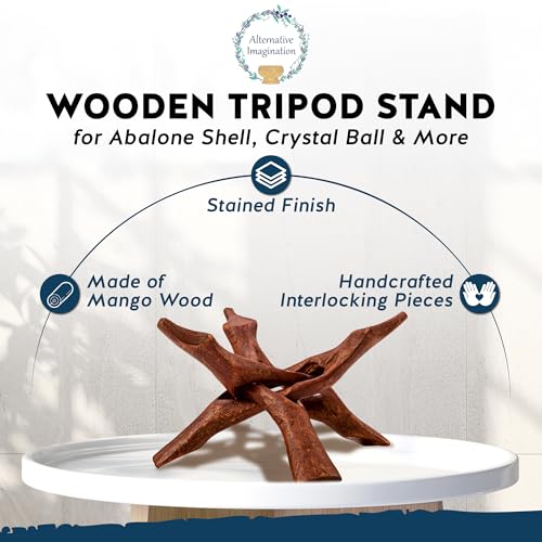 image for Alternative Imagination Wooden Tripod Display Stand – 6-Inch Hand Ca