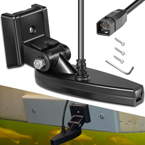 Image of Bonbo 710295-1 XNT 9 HW MDI 75 T Transom Mount Transducer with Temperature Sensor for Humminbird Helix 7 /8 with MEGA Down Imaging and Dual Spectrum Chirp, 20 Feet Long, Black
