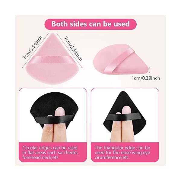 AUAUY 6 PCS Dreieck Makeup Puderquaste, Gesicht Schwämmchen Powder Puff, Waschbar Wiederverwendbar Makeup Sponge, Nass… – Bild 3