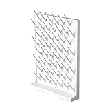 Heytaful Lab Drying Racks for Lab Glassware and Bottles Wall Mounted Test Tube Dryer Detachable PP Lab Rack White (Large 52pegs)