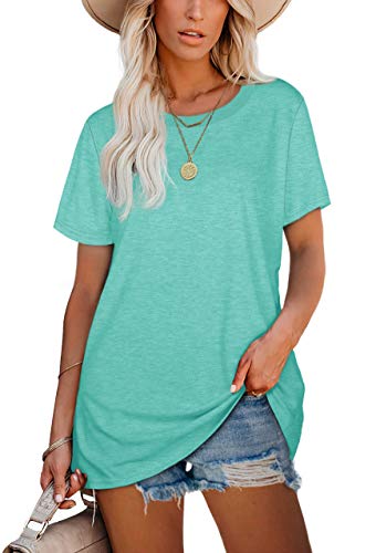 Womens Tshirts Short Sleeve Crewneck Tops Short Sleeve Summer Shirts Plain Tees #TOP1