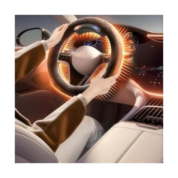 2025 New,Heated Steering Wheel Cover, 15inch /38cm Auto Hand Car Steering Wheel Cover with Fast Graphene Heating and Anti-Slip Protection Suitable for environments Between 0-20°C (Type O) - Image 4