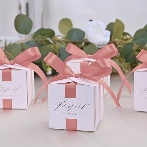 Image of Double Face Dusty Pink Satin Ribbon 1 /2 inch X 50 Yards Polyester Dusty Pink Ribbon for Gift Wrapping Very Suitable for Weddings Party Invitation Decorations and More
