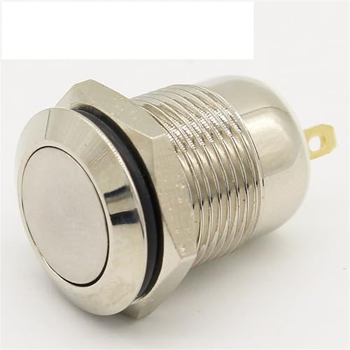 Interrupteur bouton-poussoir rond 12mm momentané en acier