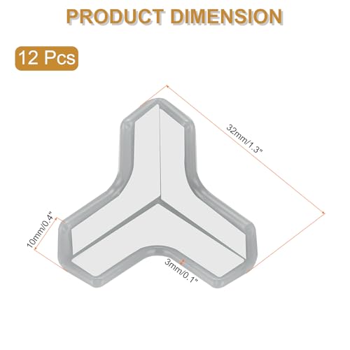 Image of uxcell Corner Protectors, 12 Pcs Table Corner Protectors, Furniture Corner Guard and Edges Safety Bumpers for Table Edges and Sharp Corners (T-Shaped, Grey)