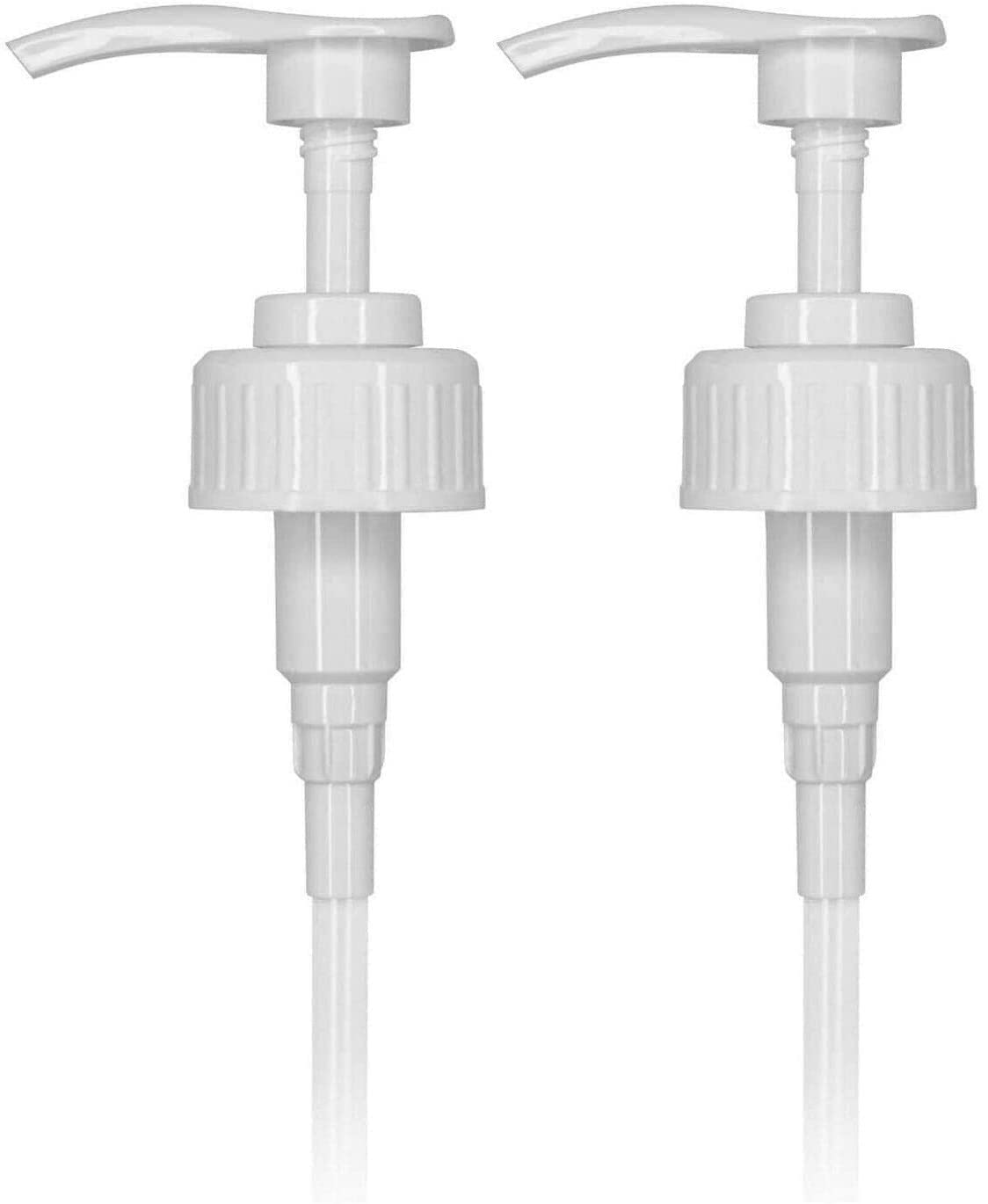 White,Brown Other White Pump Dispenser For 1 Litre Containers | 28Mm Pelican Pump Dispenser With Tube | Dispenses 8Ml Dose | Suitable For Sanitiser, Soap, Shampoo, Oils, Sauces (Pack Of 2)