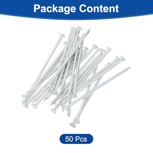 uxcell 50 Piezas Clavos Pequeños de Hardware, 60D x 6" Clavo de Acero al Carbono Cabeza Redonda para Carpintería y Proyectos DIY, Plateado miniatura 3