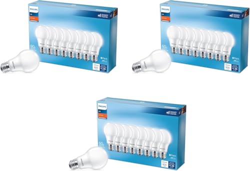Image of PHILIPS LED 40W A19 24-Pack Basic Soft White Light Bulbs (2700K) 450 Lumen (5W = 40W) Frosted Flicker-Free Light Bulbs (E26 Base)