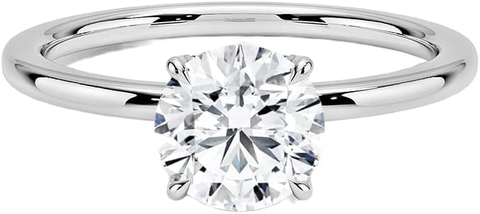 1 CT Round Cut Engagement Ring for Women Moissanite Diamond Ring Solitaire Anniversary Promise Gift Women 925 Silver 10K/14K/18K Solid Gold Bridal Wedding Ring