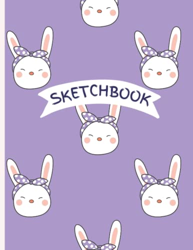 Just A Girl Who Loves Bunnies Purple Sketchbook: Large Sketchbook,