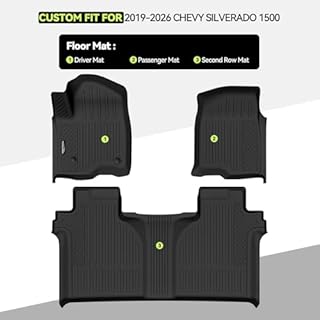 Tongama-Floor Mats for 2019-2025 2026 Chevy Silverado 1500 / GMC Sierra 1500 & 2020-2025 Silverado/Sierra 2500HD / 3500HD Crew Cab with 1st Bench Seat Without Rear Underseat Storage Box