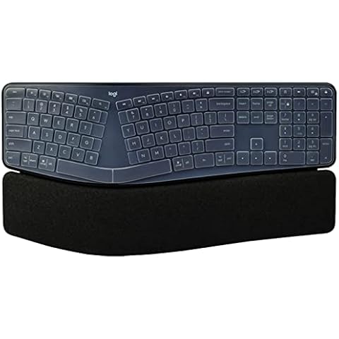 Keyboard Cover Ultra-Thin Silicone for Logitech K860, Keyboard Cover for Logitech Ergo K860 Wireless Keyboard, Waterproof Dustproof Ergonomic Keyboard Skin (Transparent) Cover
