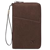 Wayfadacc Elegante tarjetero con bloqueador con construcción de poliuretano reforzado y diseño de múltiples bolsillos para protecciones esenciales, soporte portátil para tarjetas de crédito, café