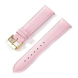Taconey Cinturino per orologio in pelle Epsom da 18-24 mm, cinturino di ricambio testurizzato con stampa palmare,Sakura Powder Gold,14 millimetri